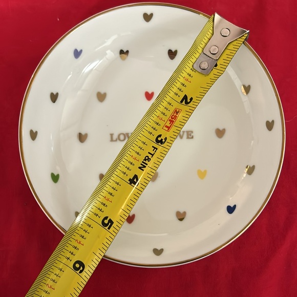 Williams Sonoma Pottery Barm small dipping/trinket bowl hearts with gold trim - Picture 4 of 7